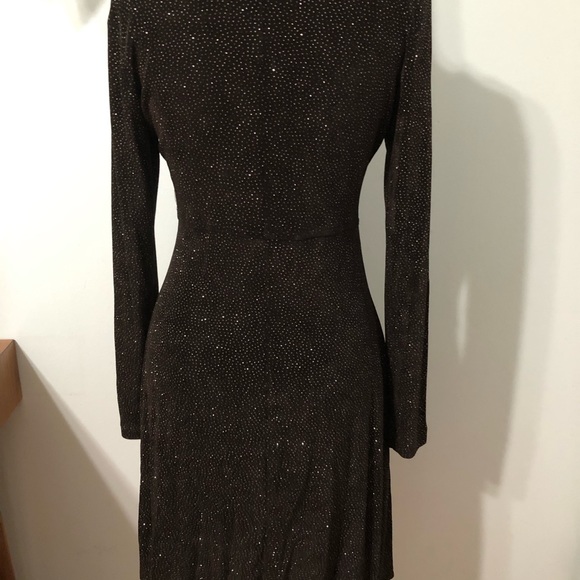 Vintage 90s Slinky Black Sparkle Mini Dress Small - Picture 5 of 5